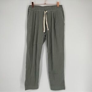 Monrow Linen Blend Track Pants Drawstring Tapered Leg Sage Green NWT‎ Size XS